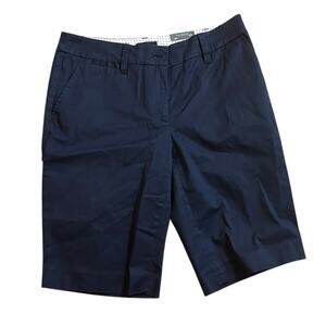 Talbots Perfect 10.5" Shorts Navy Blue Womens 2 Preppy Bermuda Travel Uniform
